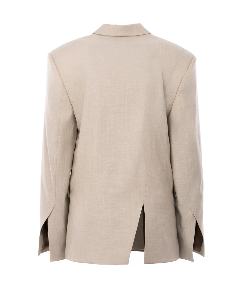 Beżowa marynarka z wełny i wiskozy - Image #2