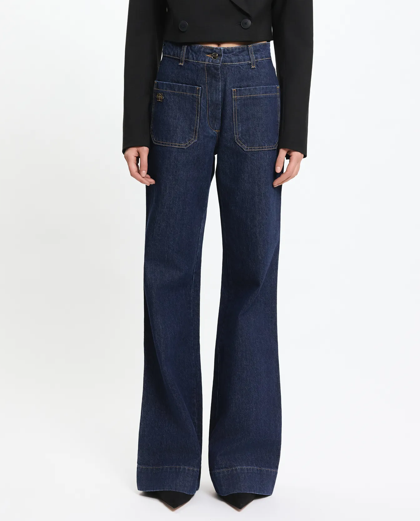 Granatowe jeansy z kieszeniami - Image #0