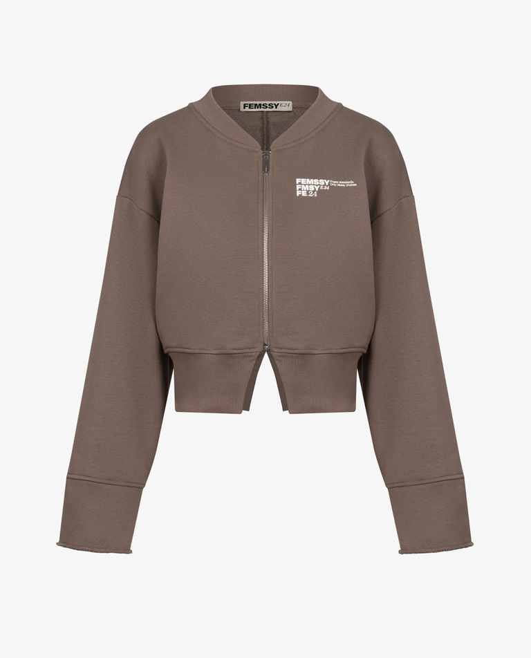 Bluza z rozcięciem Sculp Taupe - Image #4