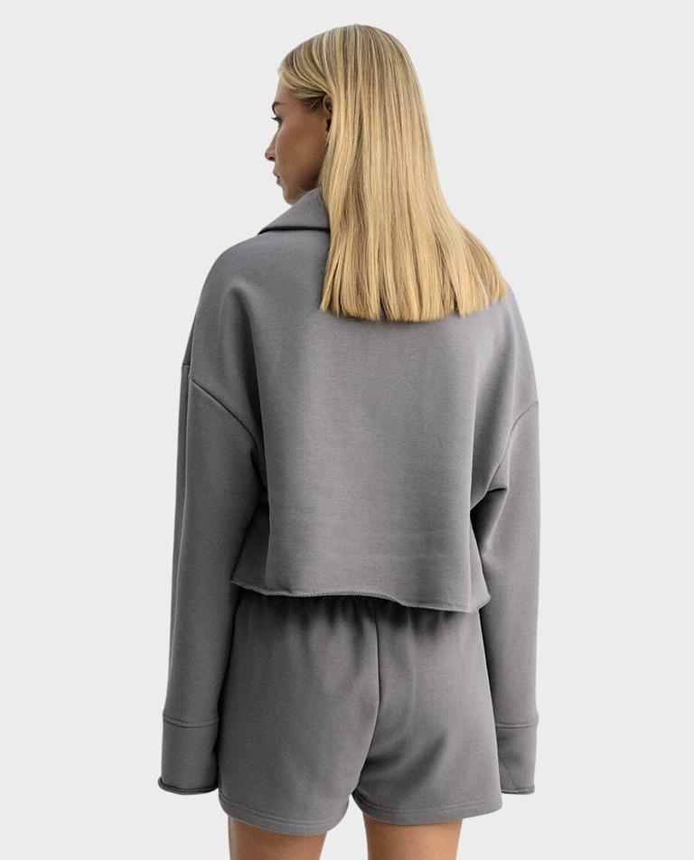 Szara bluza z kołnierzykiem - Image #3