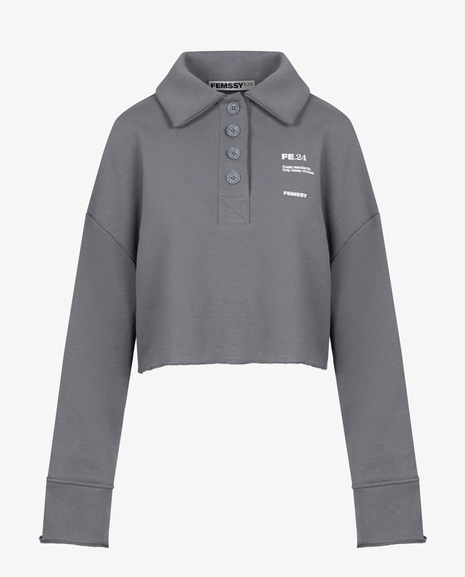 Szara bluza z kołnierzykiem - Image #4