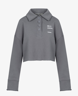 Szara bluza z kołnierzykiem - Image #4