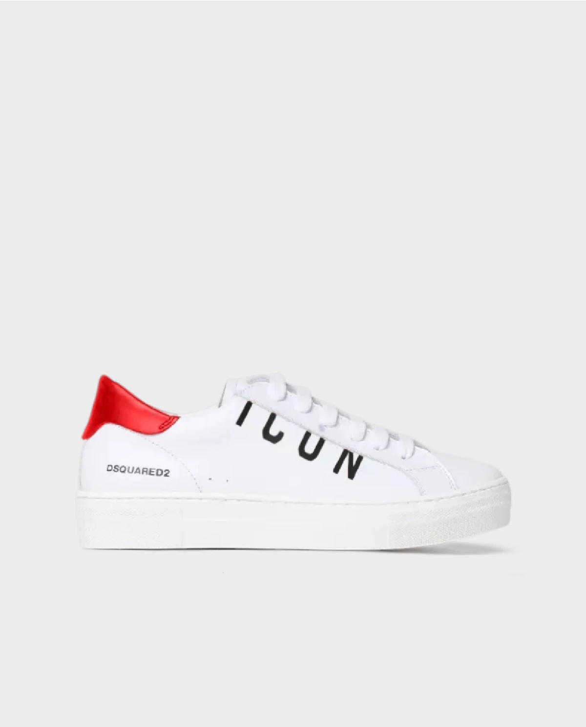 Skórzane białe trampki z logo - Image #0