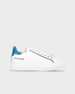 Skórzane trampki z brokatowym elementem - Image #0