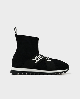 Czarne sneakersy z białym logo - Image #0