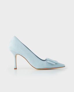 Jasnoniebieskie zamszowe szpilki Maysale 90 - Image #0