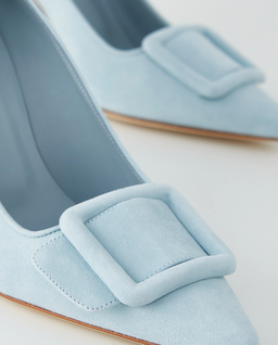 Jasnoniebieskie zamszowe szpilki Maysale 90 - Image #4