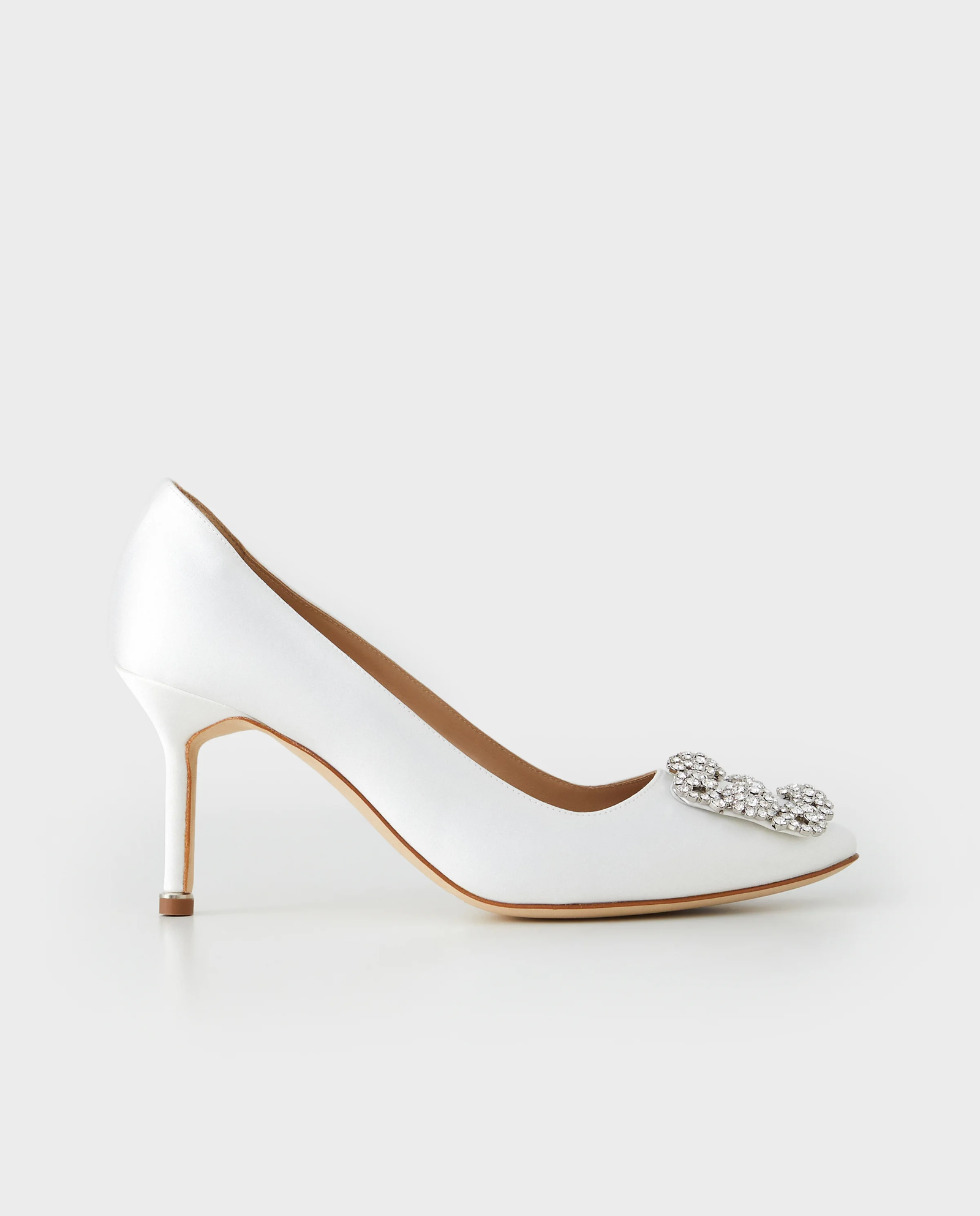 Kremowe satynowe szpilki Hangisi 70 - Image #0