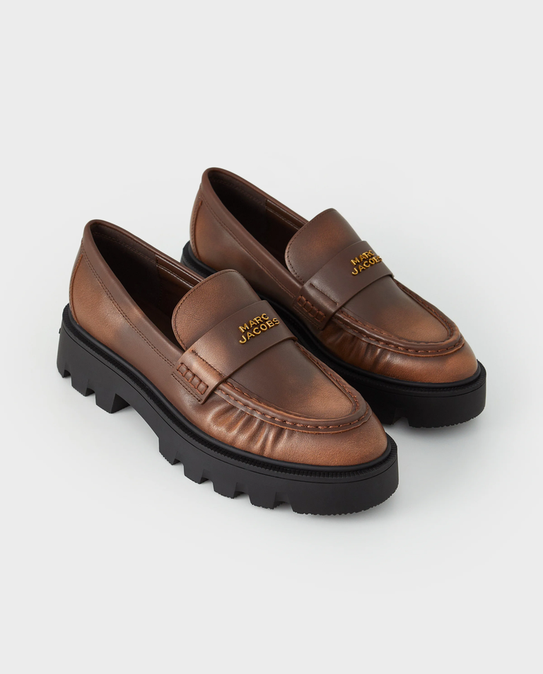 Brązowe skórzane mokasyny Frankie - Image #2