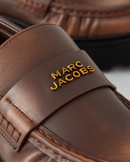 Brązowe skórzane mokasyny Frankie - Image #4