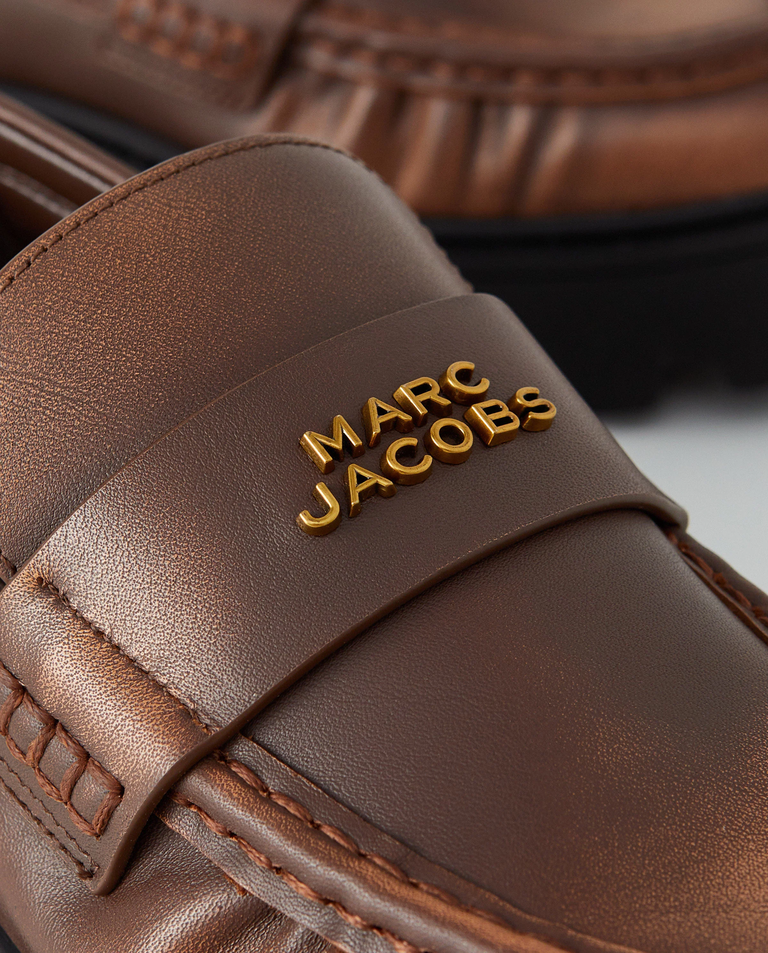 Brązowe skórzane mokasyny Frankie - Image #4