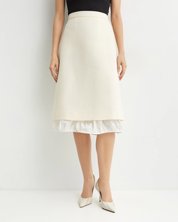 Dwustronna kremowa spódnica midi - Image #0