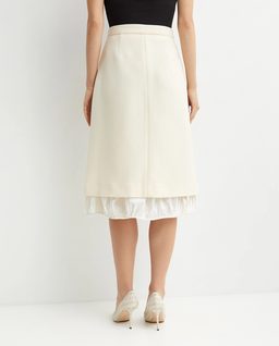 Dwustronna kremowa spódnica midi - Image #3