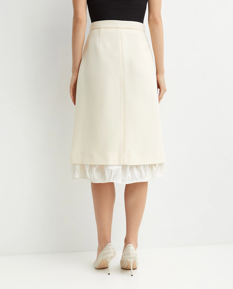 Dwustronna kremowa spódnica midi - Image #3