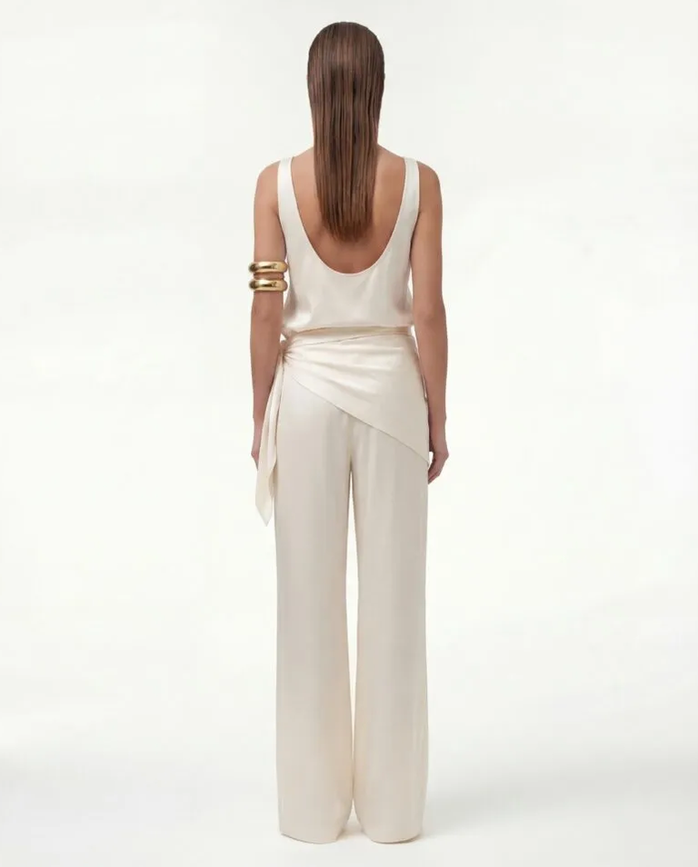 Kremowe spodnie z jedwabiu Flow - Image #2