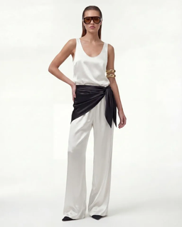 Białe spodnie z jedwabiu Flow - Image #2