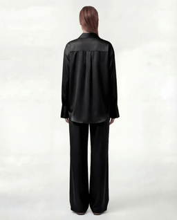 Czarne spodnie z jedwabiu Flow - Image #2