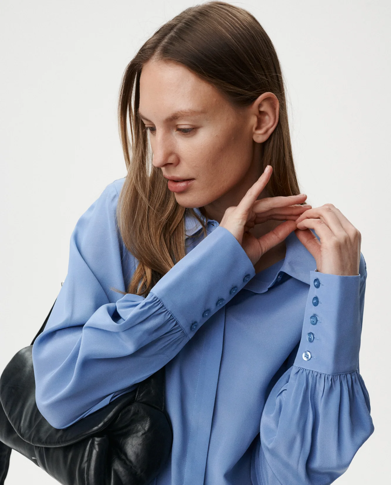 Niebieska koszula z jedwabiu Isabelle - Image #2