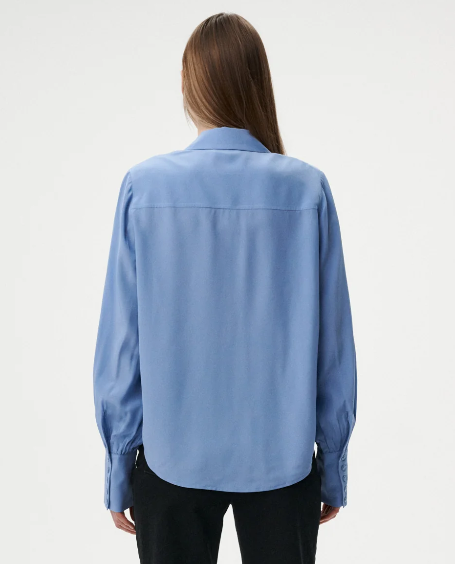 Niebieska koszula z jedwabiu Isabelle - Image #3
