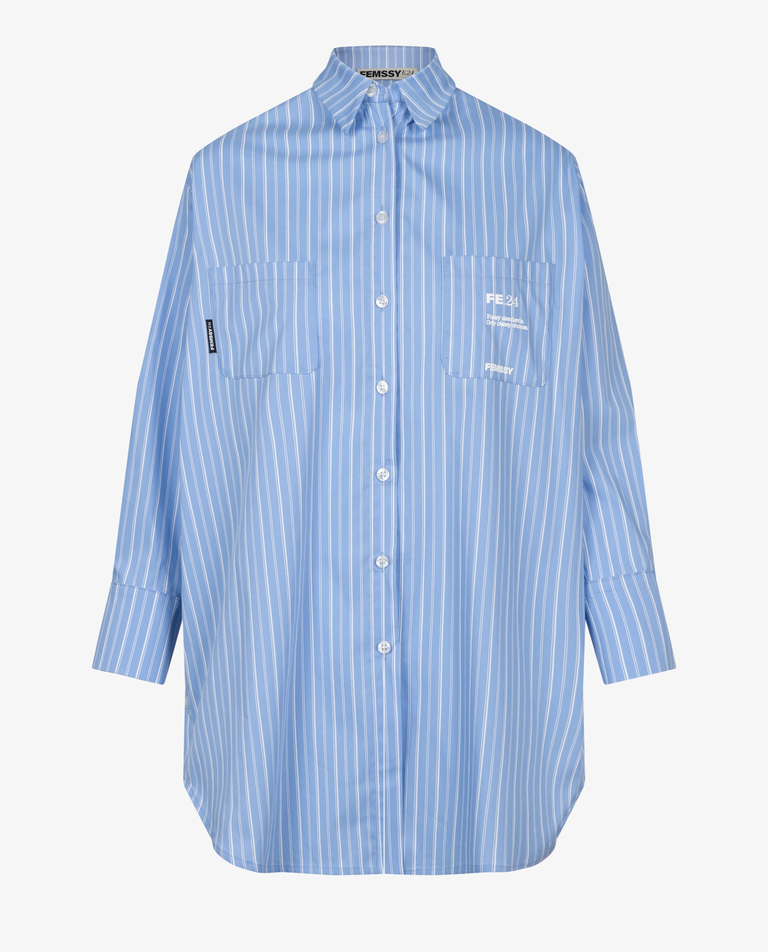 Długa niebieska koszula w paski - Image #3