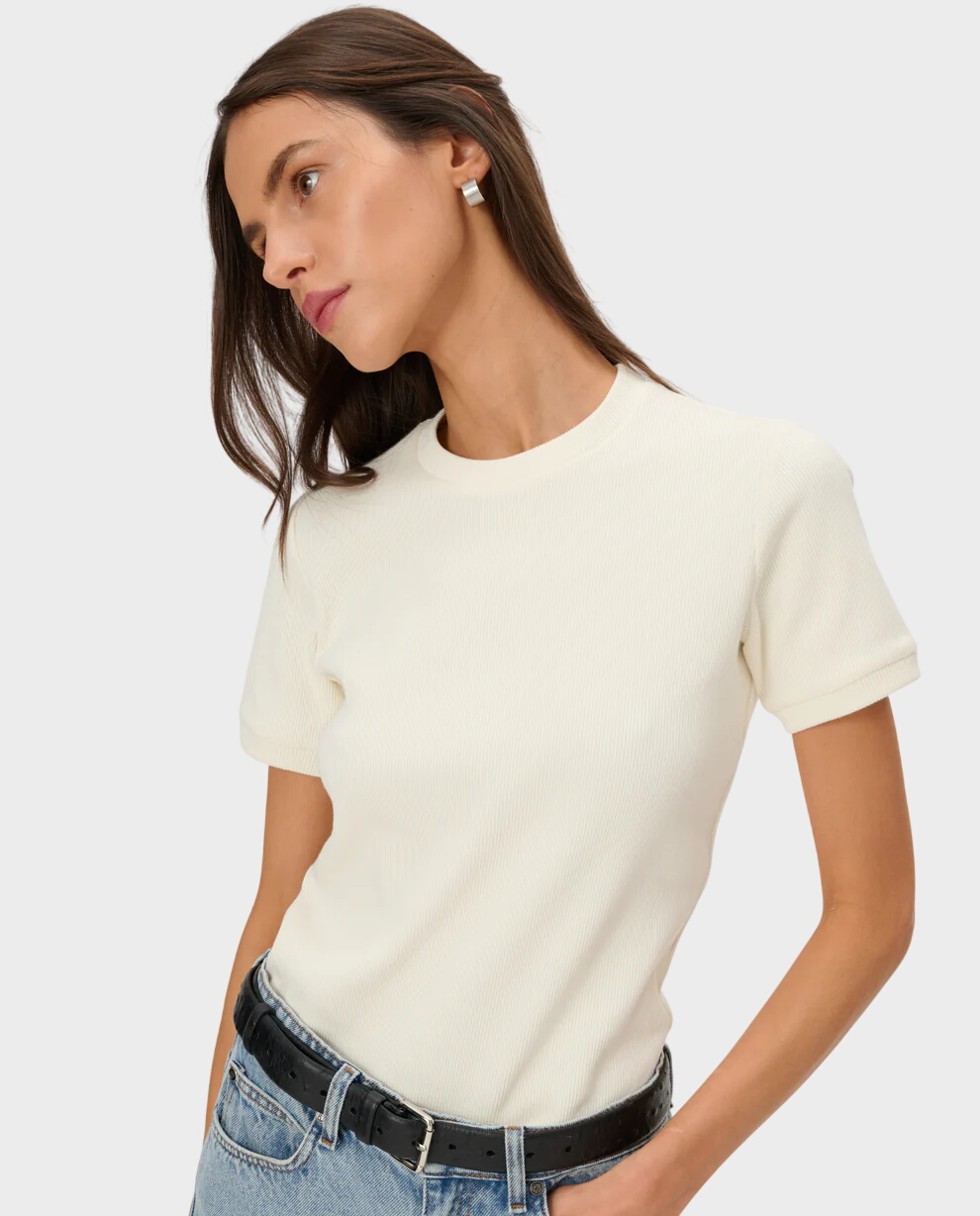 Bawełniany t-shirt ecru Fellow - Image #3