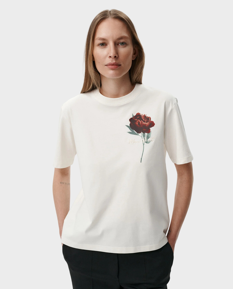 T-shirt z nadrukiem Cream Flower