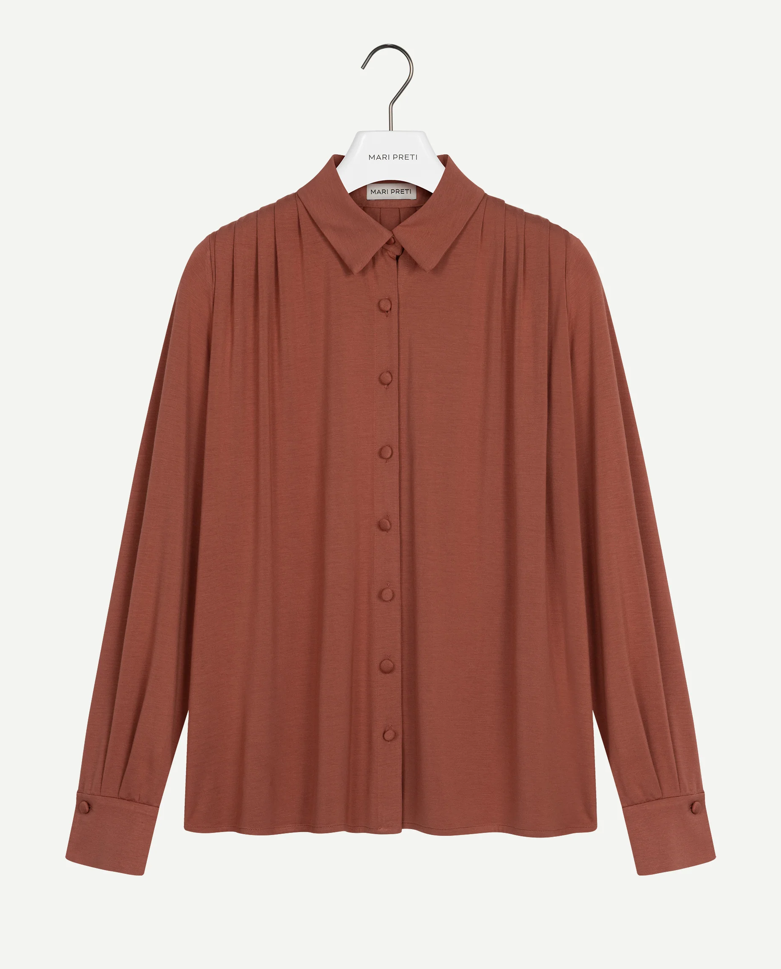 Ceglasta koszula z kołnierzykiem Amelie - Image #4