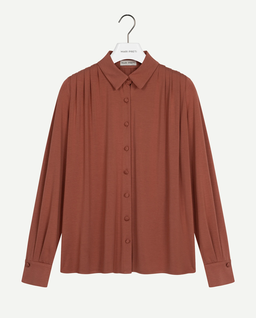 Ceglasta koszula z kołnierzykiem Amelie - Image #4