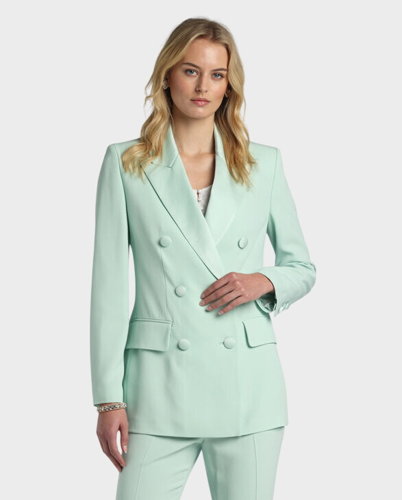 Miętowa dwurzędowa marynarka Velo