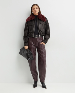 Czarna skórzana kurtka Cie - Image #2