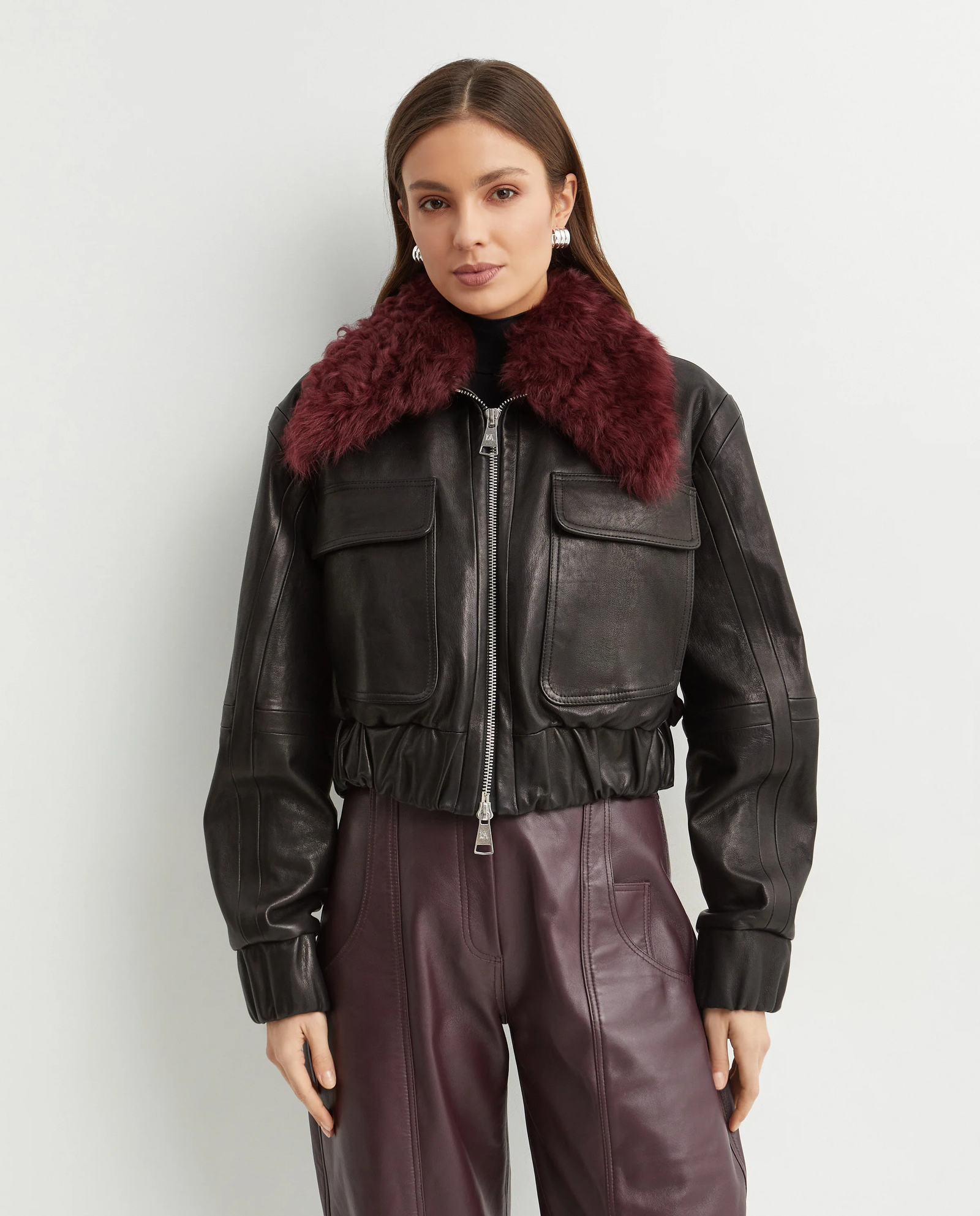 Czarna skórzana kurtka Cie - Image #0