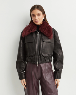 Czarna skórzana kurtka Cie - Image #0