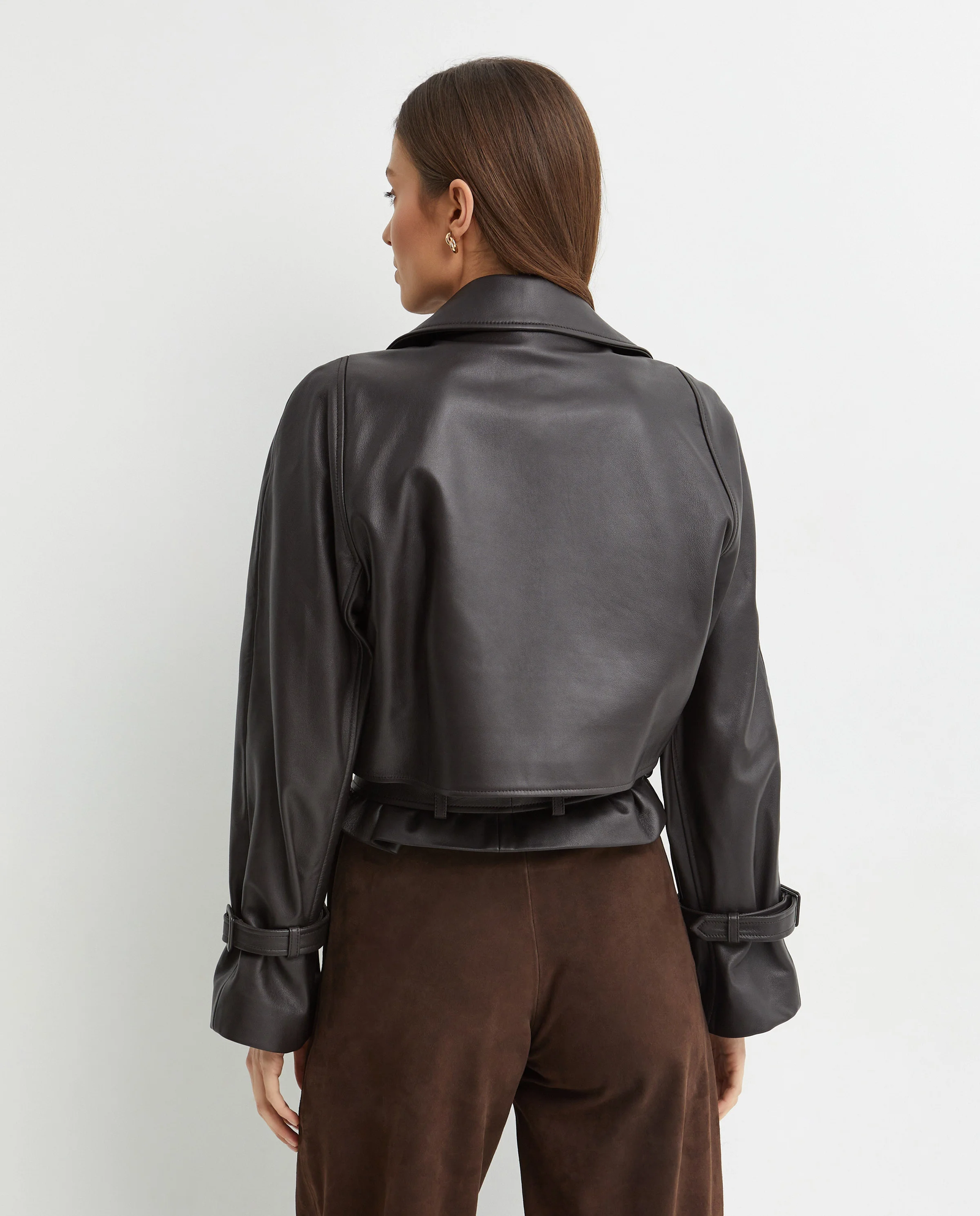 Brązowa skórzana kurtka Hatti - Image #3