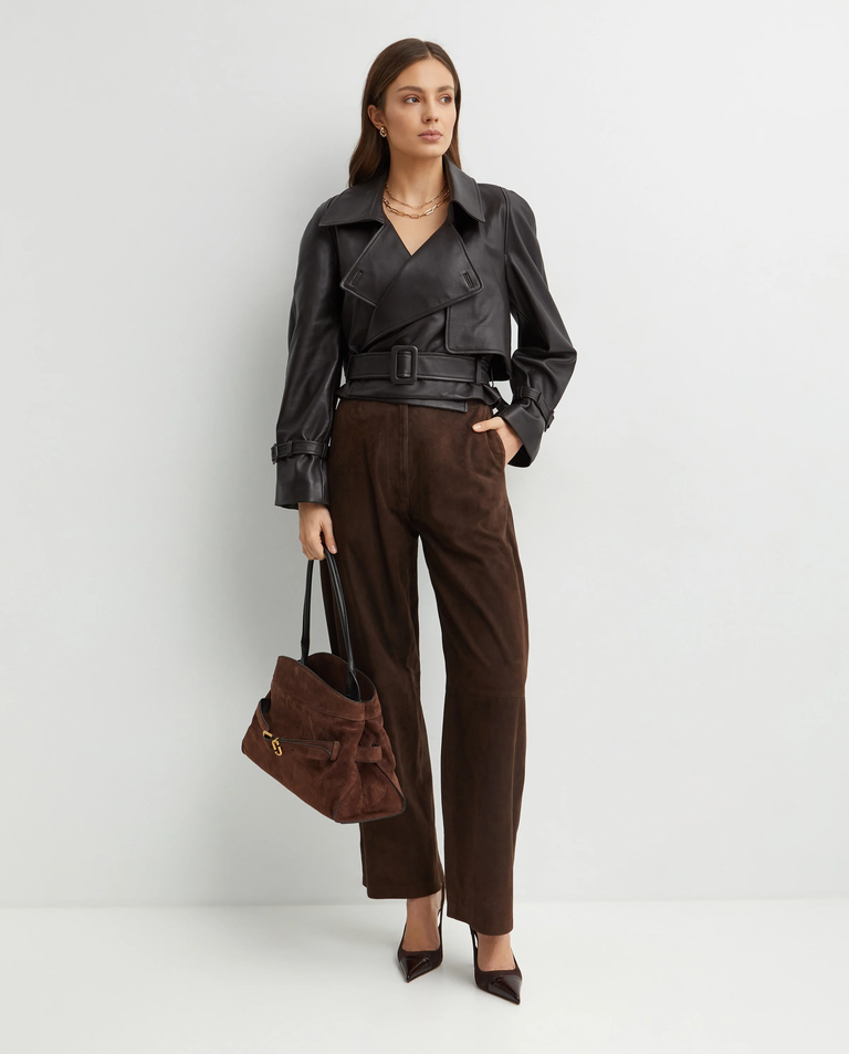 Brązowa skórzana kurtka Hatti - Image #2