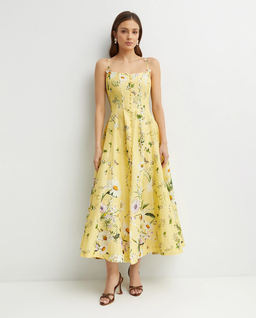 Żółta sukienka w kwiaty - Image #0
