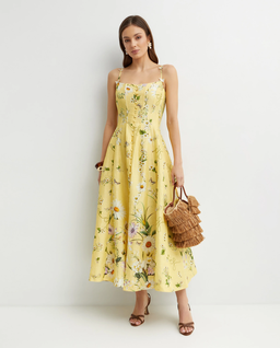 Żółta sukienka w kwiaty - Image #2