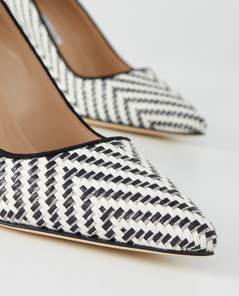 Czarno-białe czółenka z rafii BB - Image #4