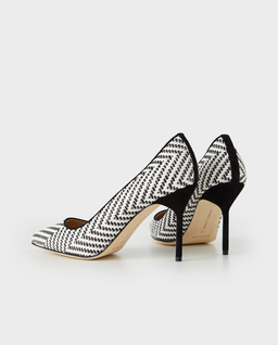 Czarno-białe czółenka z rafii BB - Image #3