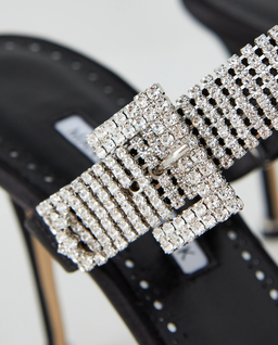 Czarne klapki na szpilce Fibolta 90 - Image #4