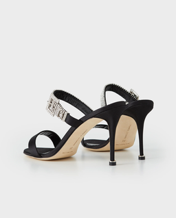 Czarne klapki na szpilce Fibolta 90 - Image #3