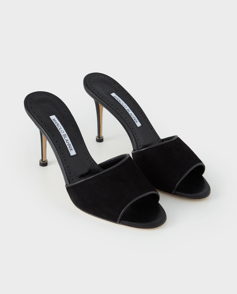 Czarne klapki na szpilce Larache 90 - Image #2