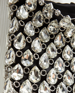 Srebrno-czarna kryształowa mini torebka - Image #5