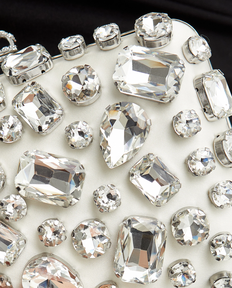 Kremowa kopertówka z kryształkami - Image #6