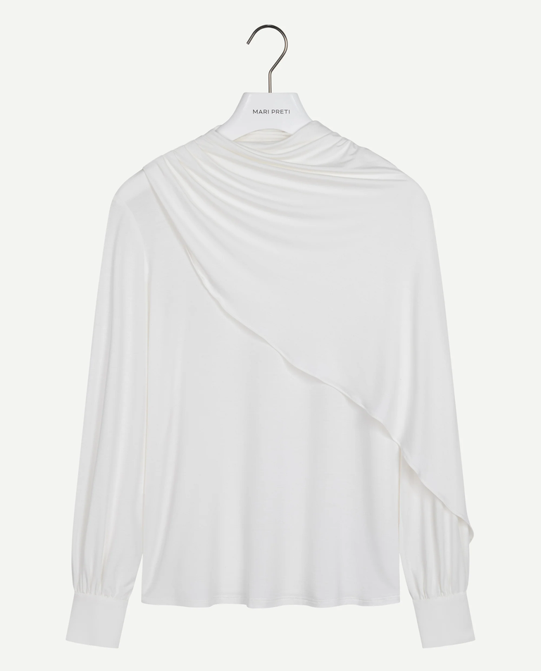 Biała bluzka z szarfą Maris - Image #3