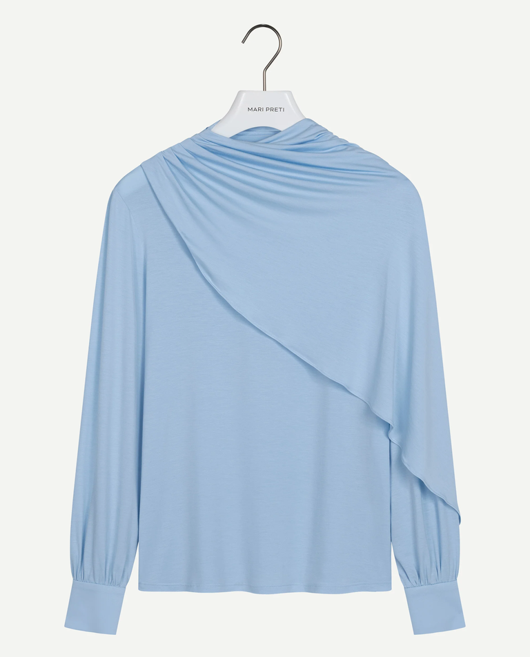 Niebieska bluzka z szarfą Maris - Image #4