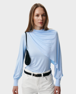 Niebieska bluzka z szarfą Maris - Image #0