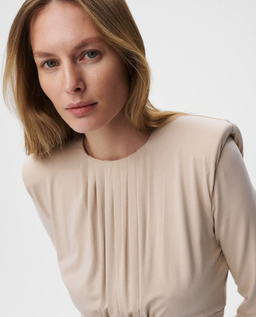 Beżowa midi sukienka Deluna II - Image #2