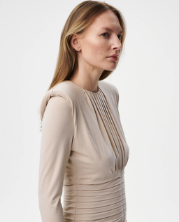 Beżowa midi sukienka Deluna II - Image #3