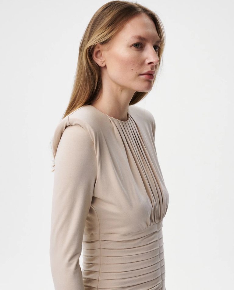 Beżowa midi sukienka Deluna II - Image #3