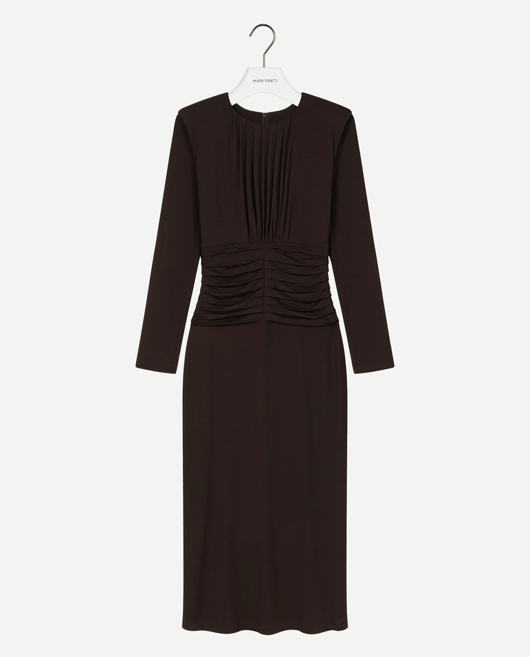 Brązowa midi sukienka Deluna II - Image #4